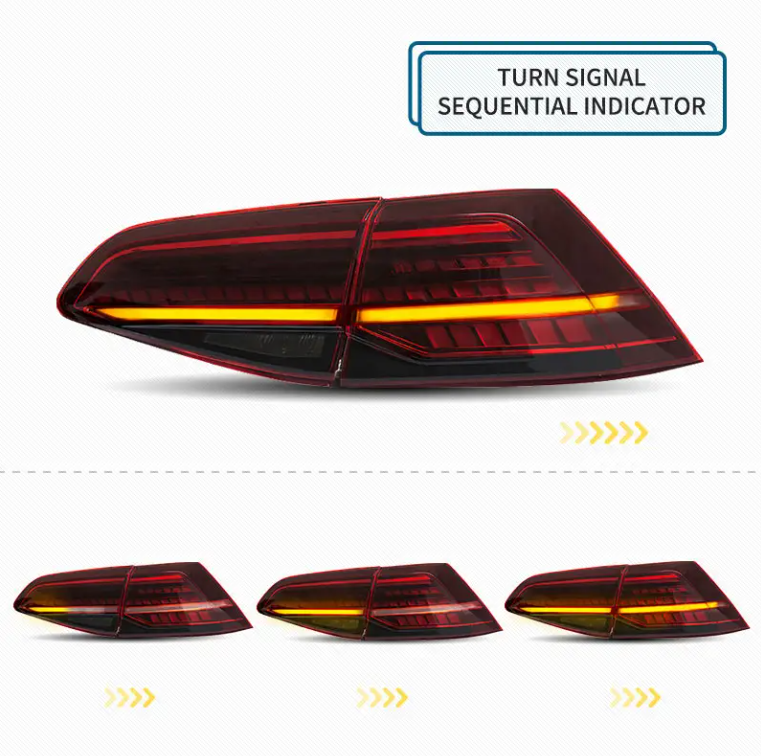 VOLKSWAGEN GOLF MK7 MARK 7 7.5 LED SEQUENTIAL DYNAMIC TAIL LIGHTS GTI R 2013 - 2020